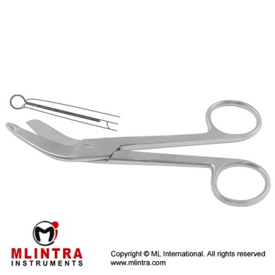 Lister-Excentric Bandage Scissor One Serrated Cutting Edge Stainless Steel, 19 cm - 7 1/2"